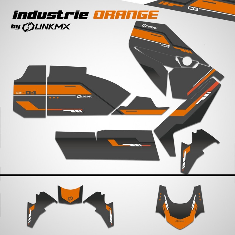 Kit de decoración industrial naranja/gris BMW CE-04