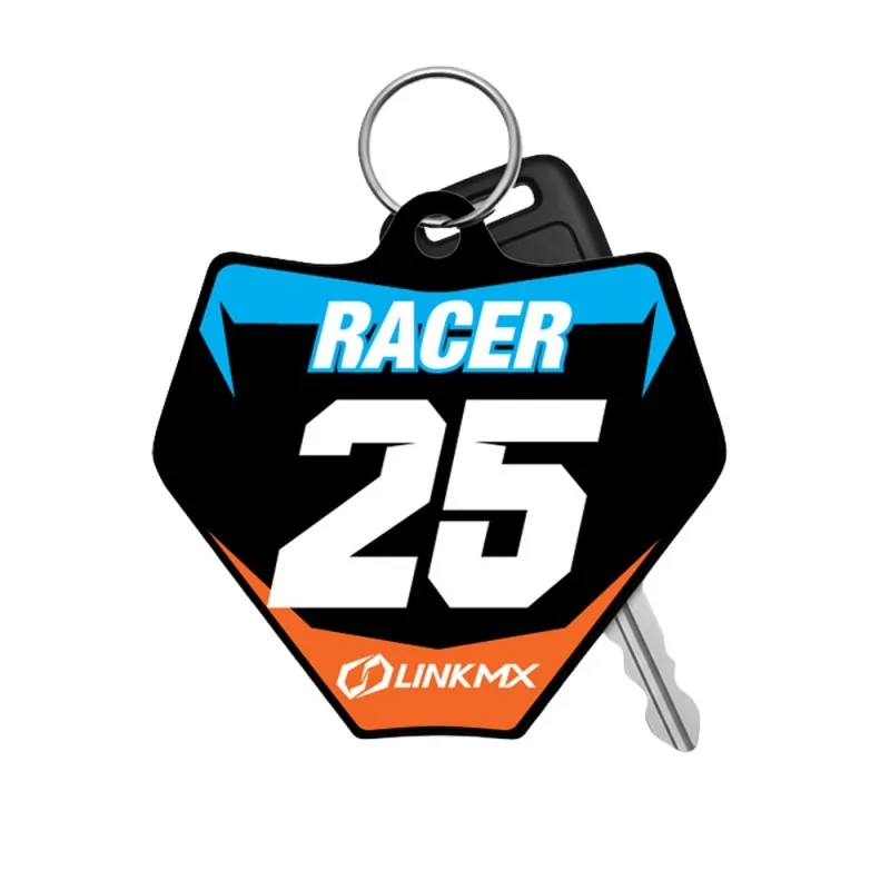 Llavero con placa de matrícula de mini motocross