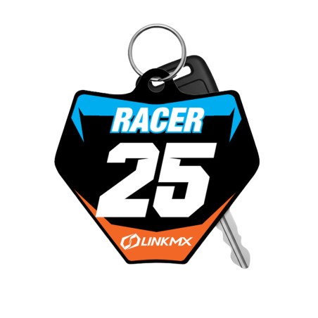 Llavero con placa de matrícula de mini motocross