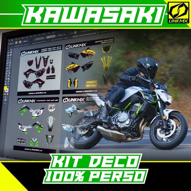 Kit de decoración para motocicleta Kawasaki 100% PERSONAL