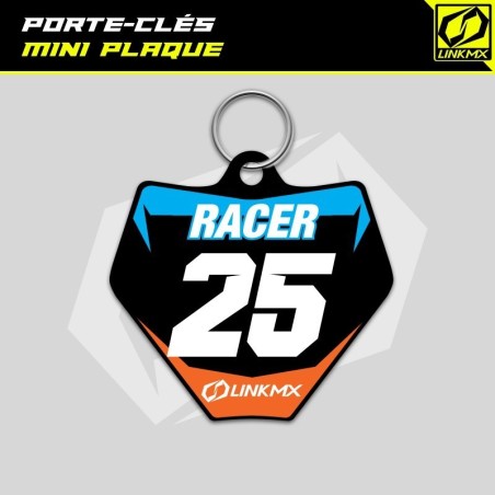Mini motocross plate keychain